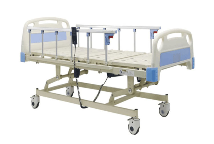 MY-R004A China manufacturer adjustable height moving patient bed electric 3 functions hospital bed with I.V. pole