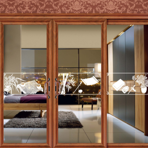 China Fabricante De Alumínio Pista Muti Duplas Exteriores Lowes Portas de Vidro Deslizantes