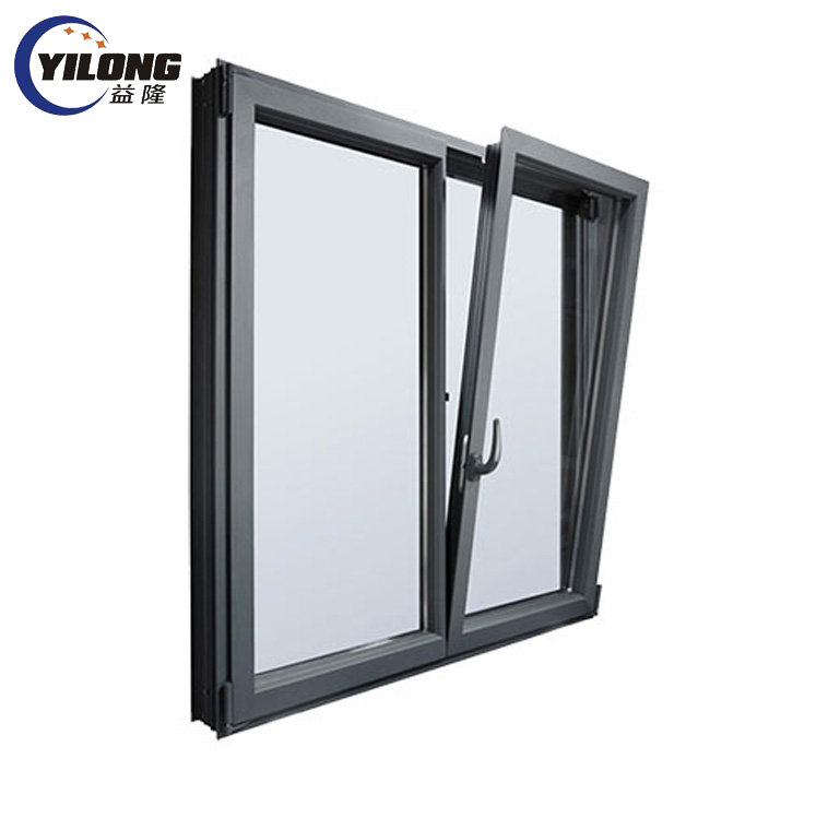 Janelas de vidro de dobramento de alumínio vidros duplos cinza claro