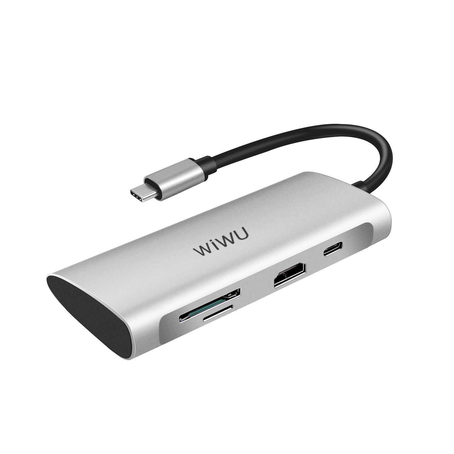 WiWU A731 7 in 1 USB C Hub Type C Multifunctional Expansion Dock Aluminum Alloy USB 3.0 SD Card Reader USB C Docking