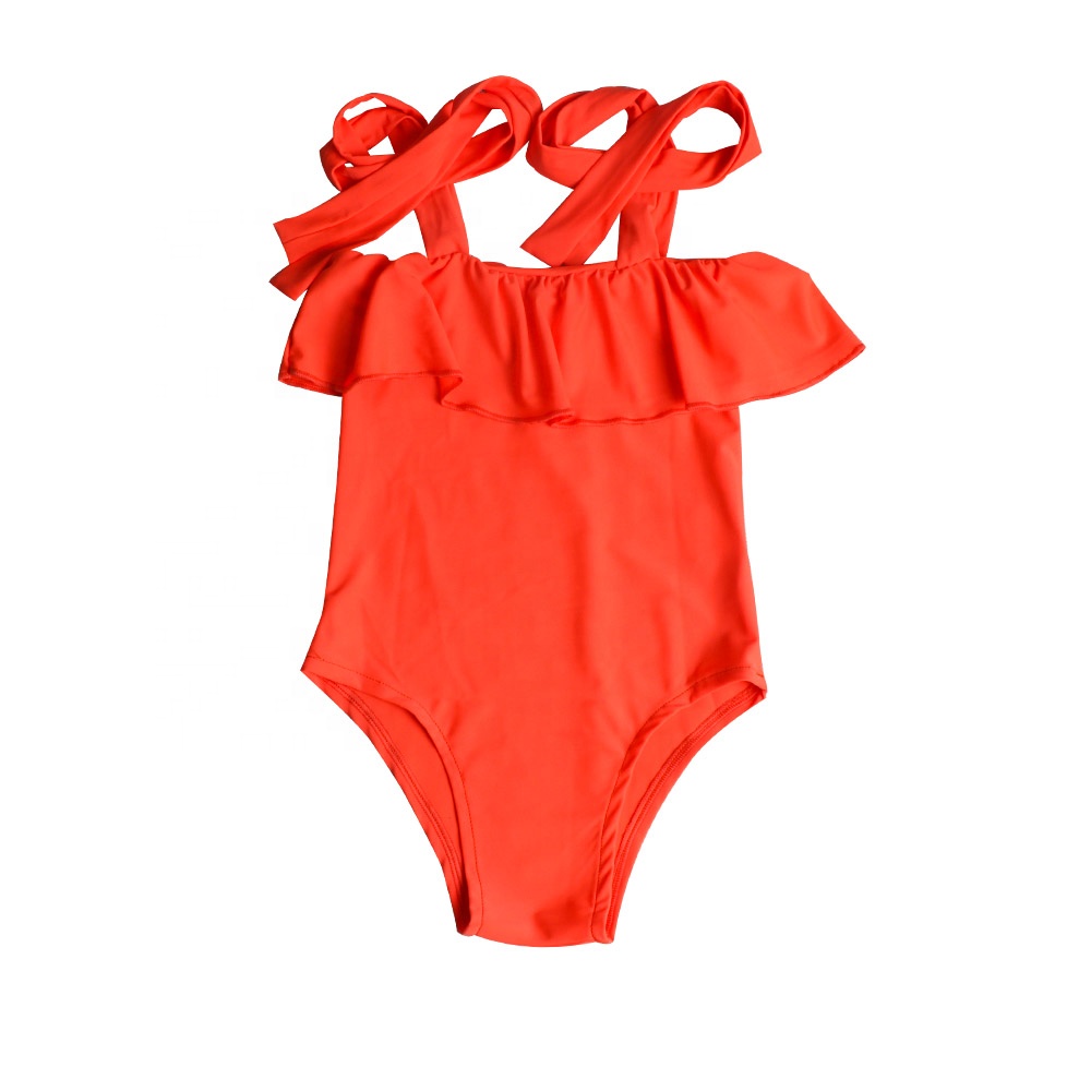 Оптовая продажа, летние купальники для маленьких девочек, детский купальный костюм с оборками