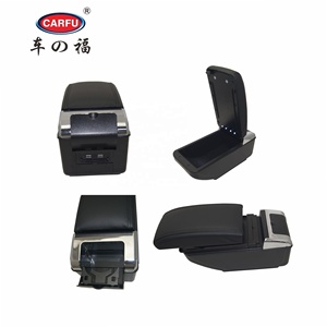 contenedor universal de reposabrazos de consola central de coche ajustable con interfaz USB Organizador interior de coche de reposabrazos central