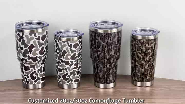 20oz Camo Camouflage Tumbler Outdoor Mug Cup Western Style Military Use  Armies Army Green Original with New Pattern Tactical
