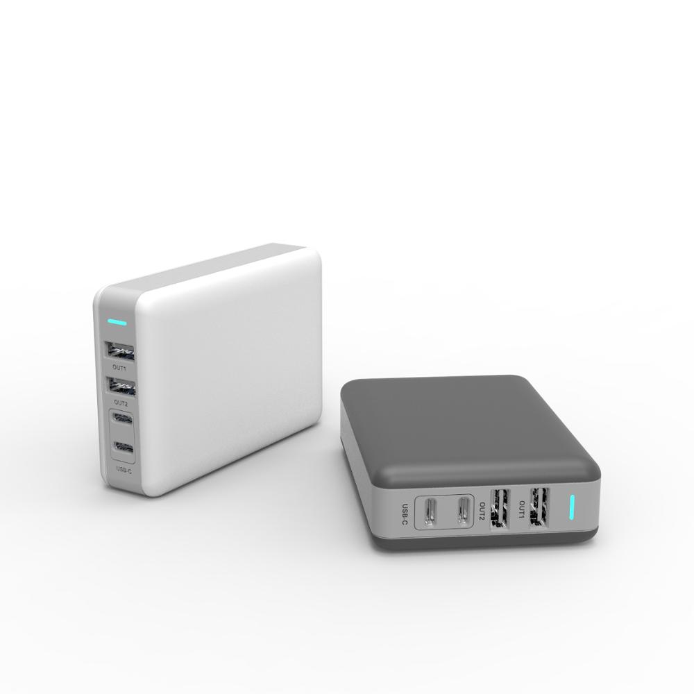 Разноцветное порт USB-C PD зарядное устройство с 60 Вт Type-C и 18 Вт QC 3,0 порт