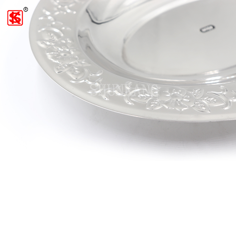 Good Quality Stainless Steel Oval Shape Plate Decorative Deepened Dinner Plate