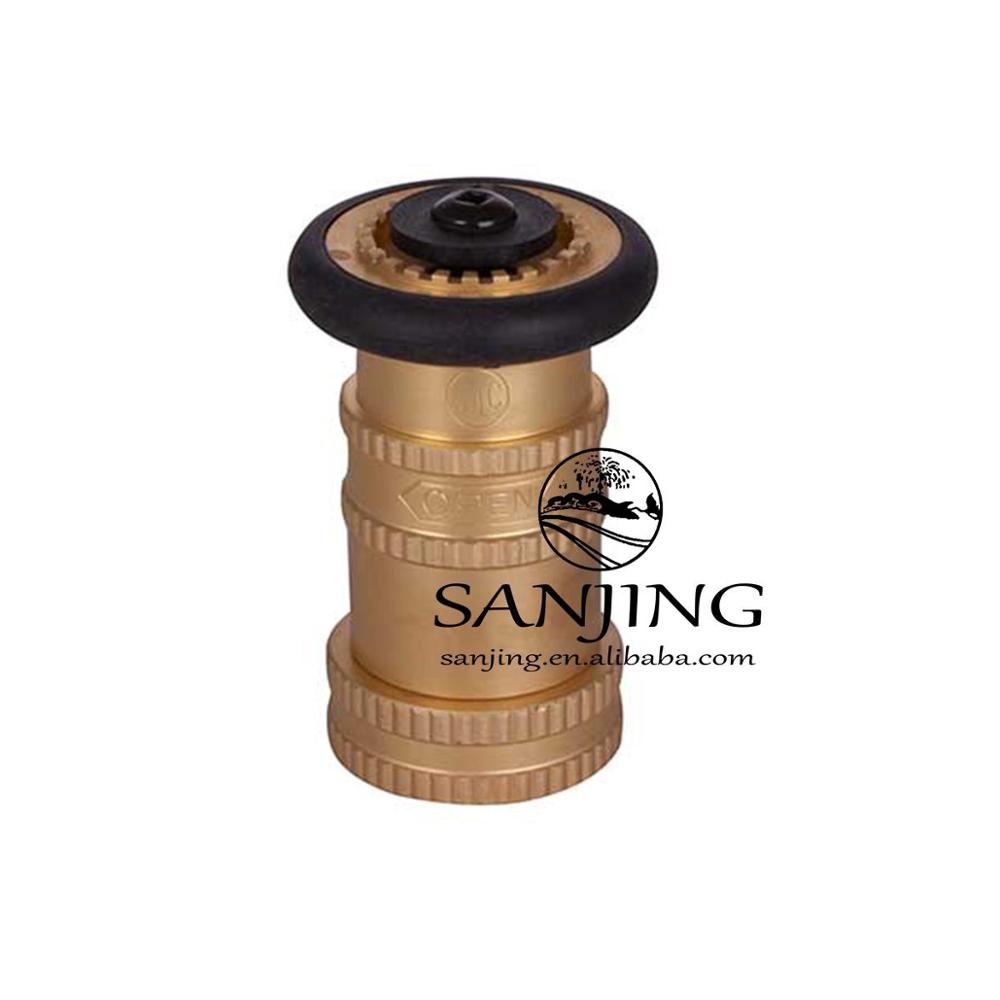 SANJING Fire Hose Nozzle Brass Fire Equipment Spray Jet Fog (1.5" NH/NST)