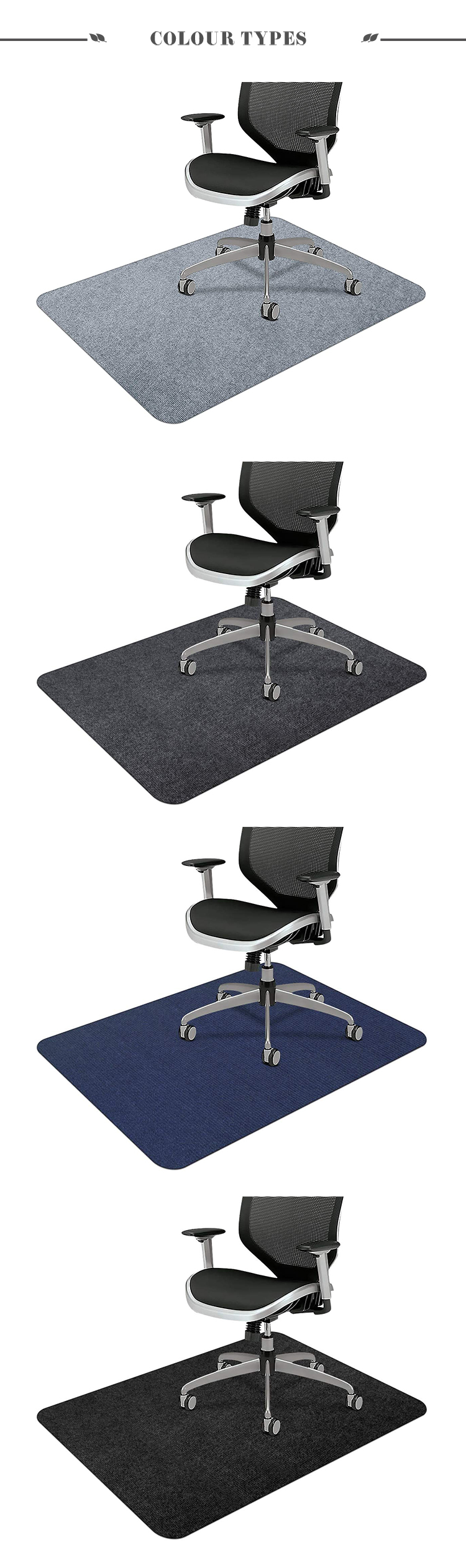 Amazon Hot Sales Living Room Water-repellent Finish Anti Slip Function Office Desk Chair Mat(图5)