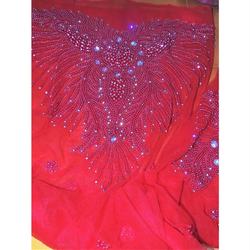 Blusa de Renda líquida Patter Novo Designer Africano Frisada Handwork