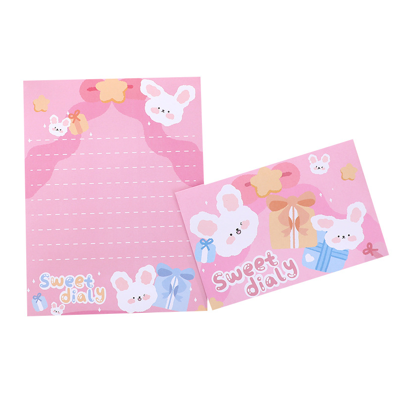 可爱卡通instagram兔子信封信纸套装简约浪漫女孩情书快递节日文具