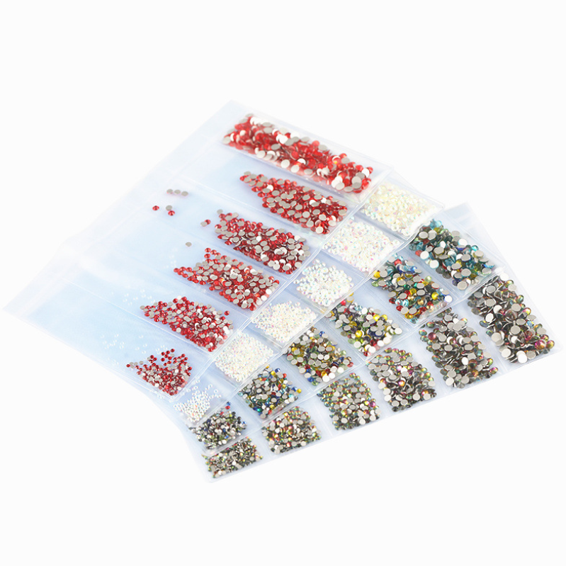 Светящиеся кристаллы AB для ногтей, 1 упаковка, стразы разных размеров, блестящий стеклянный драгоценный камень, очаровательные 3D Стразы с плоской задней стороной, флуоресцентные украшения для дизайна ногтей