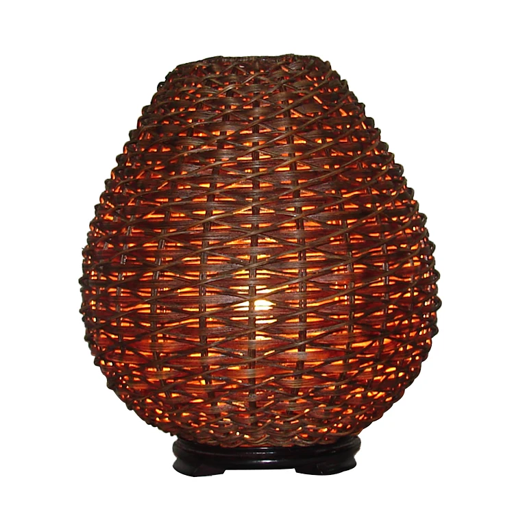Современная ротанговая, Бамбуковая настольная лампа для домашнего украшения