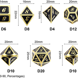 7 Dice Metal Polyhedral Dice with customer logo