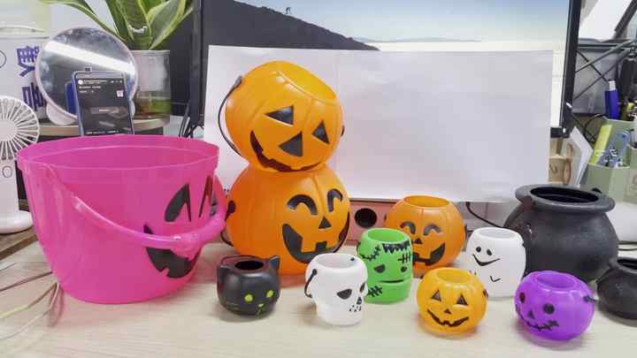 Mini Calderoni Per Caramelle FOIMAS: Confezione 14 Pezzi Per Halloween - Zucca, Fantasma E Teschio