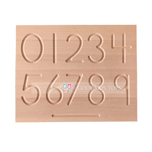 Montessori Educational Wooden Toy Gift Teaching Material Montessori Mathematics Double Sided Number Shapes Wooden Tracing Board