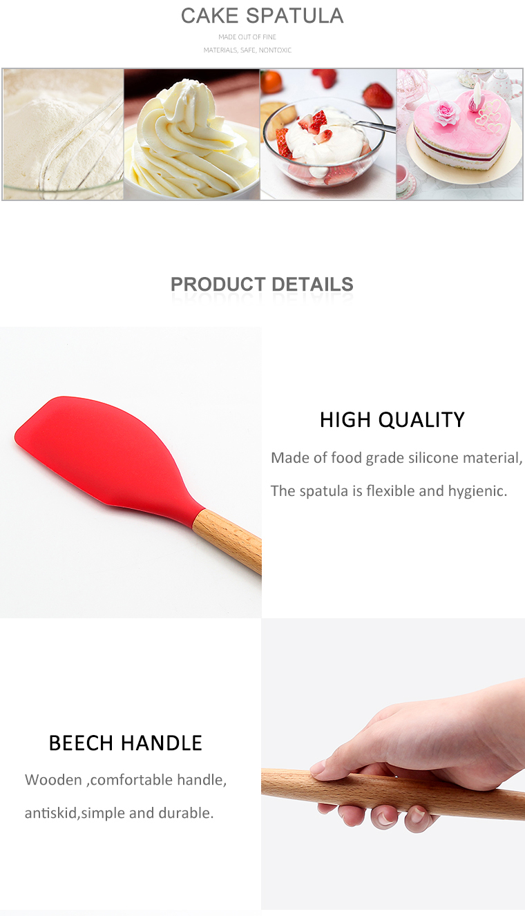 Silicone Spatula Non-Stick Rubber Spatula Heat Resistant Baking Butter Cake Spatulas Kitchen Scrapers Baking Mixing Tools