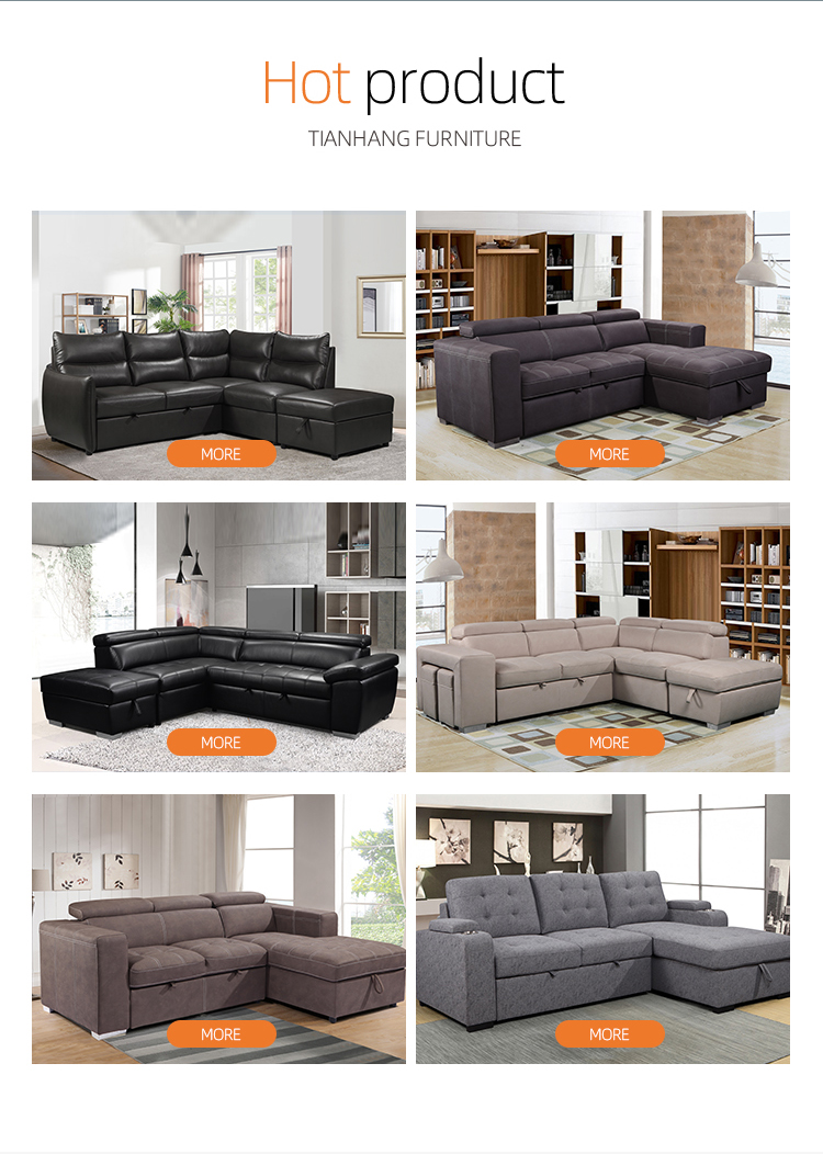 China factory wholesale price living room corner Sofa Bed chaise modular sofa
