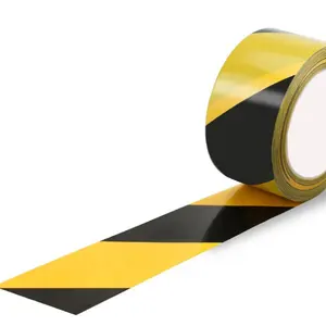 2 Pack Safety Tape Yellow Black Social Distancing Safety Floor Tape 33m x 48mm Anti-Slip Adhesive High-Visibility Strong Vinyl Hazard Warning Barricade Tape Waterproof Caution Dangerous Zones