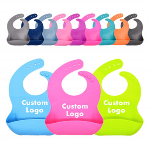 BHD Customized BPA free FDA Food Grade Waterproof Easily Wipes Clean Crumb Catcher Design Girl and Boy Baby Silicone Bibs