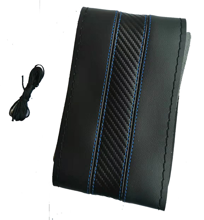 Шитье вручную рулевое колесо крышка с хорошим качеством углеродного волокна кожаный материал