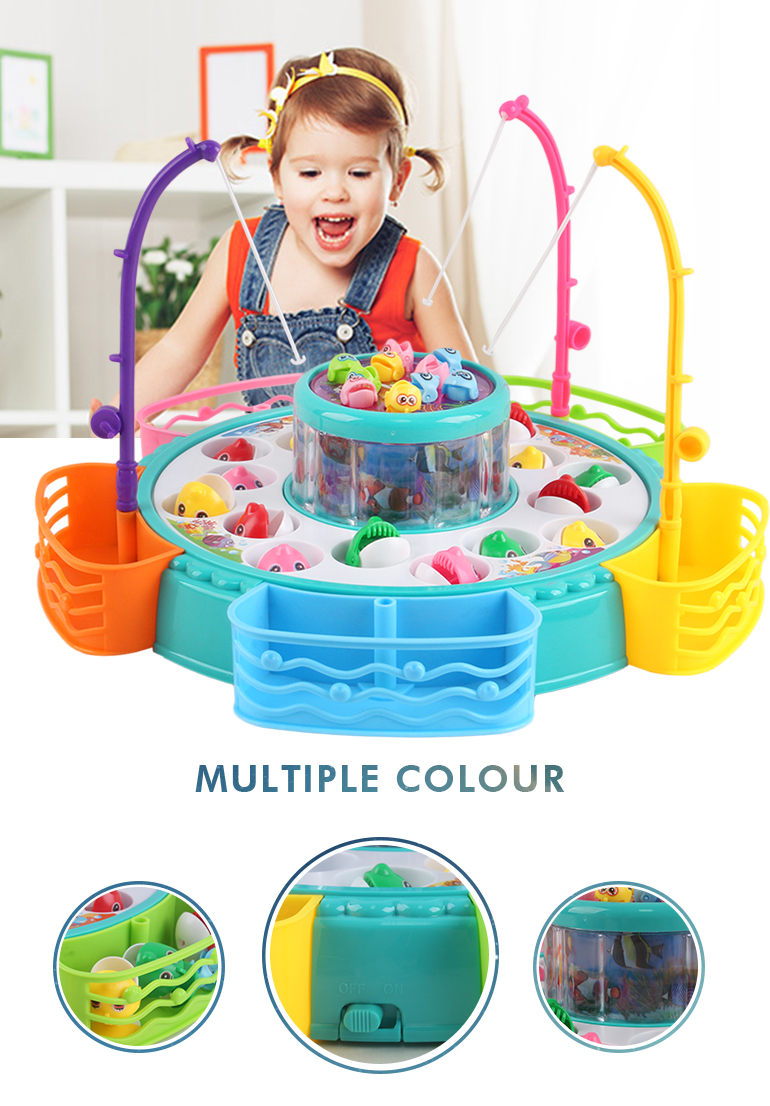 High quality child educational battery operation plastic catching fish game toy