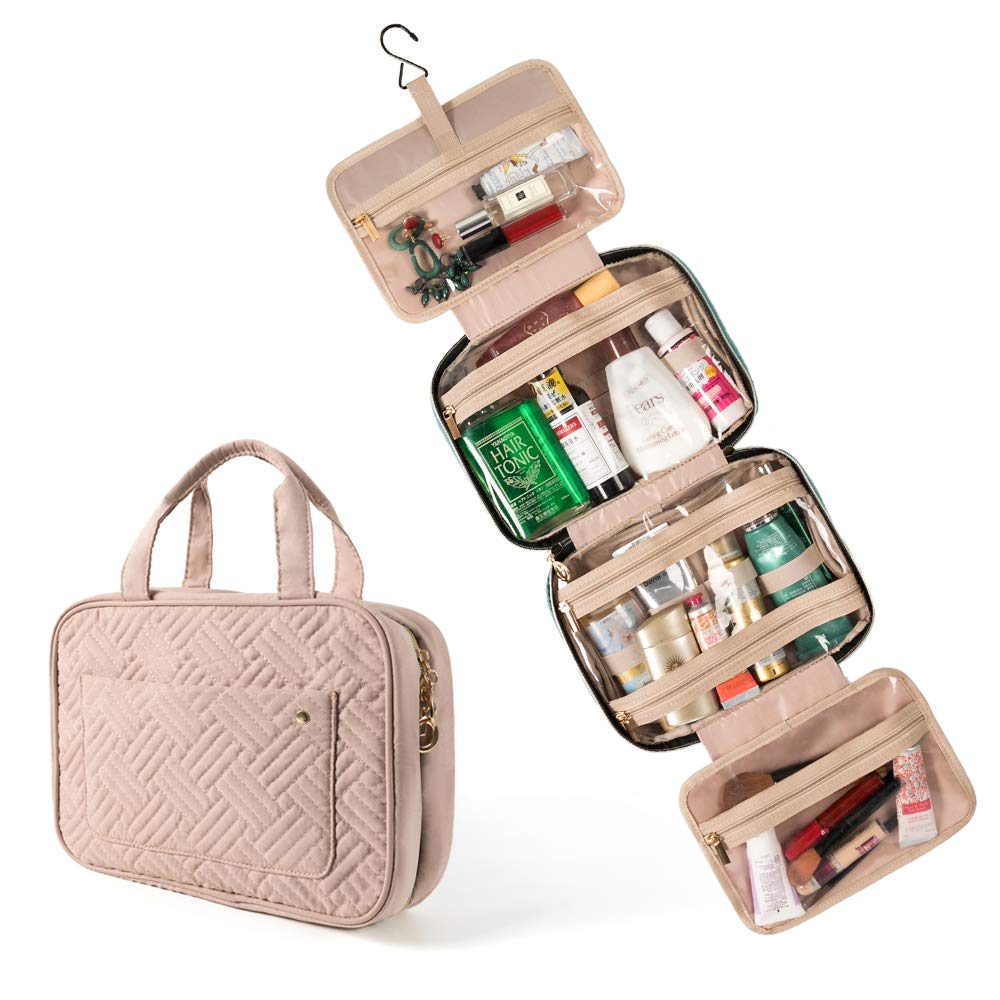 Pieghevole portatile trapuntatura da viaggio da uomo Roll Up Beauty Case Kit trucco cosmetico