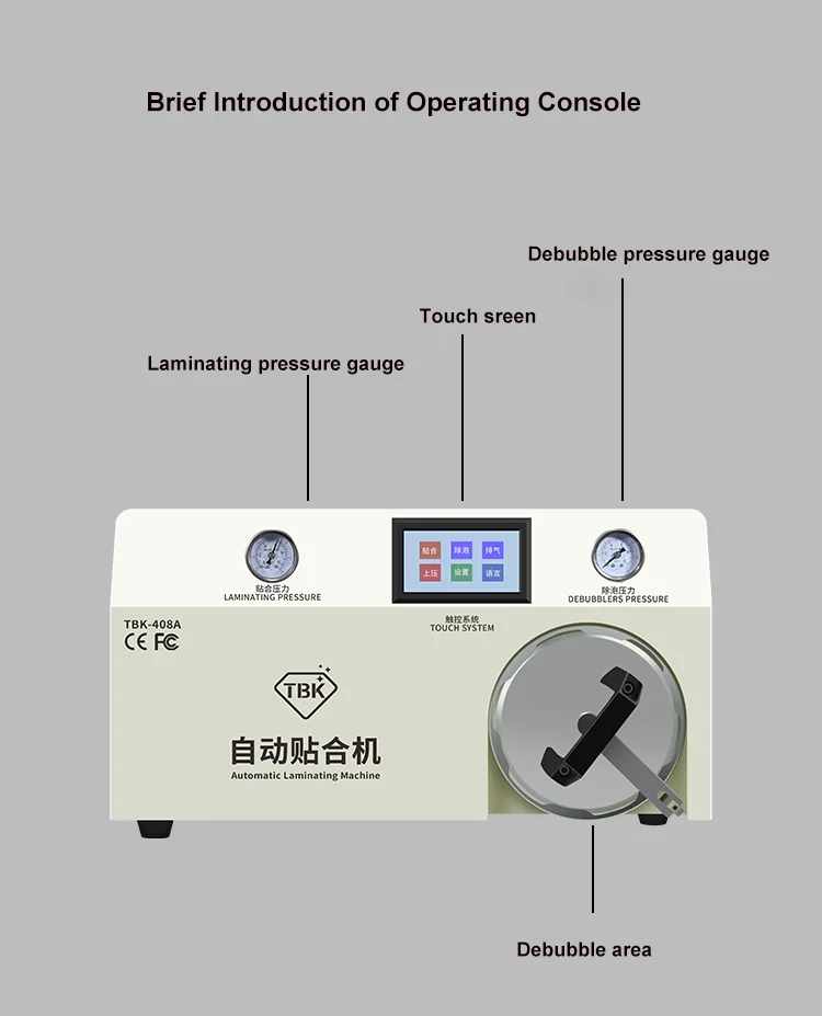 TBK-408A 2 in 1 Vacuum OCA Laminating and Bubble Remove Machine for Mobile Phone LCD Repairing