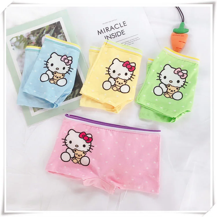 Высокое качество в наличии От 1 до 9 лет милые трусы с мультипликационным принтом для девочек, детское нижнее белье