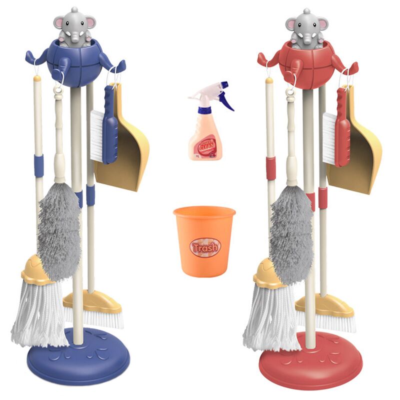 Детская Швабра в виде слона с пылесборником, набор игрушек для уборки дома
