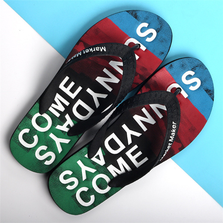 Mens Beach Flip Flops Rubber Sole Non-slip Breathable Casual EVA Slippers Outdoor Sandals