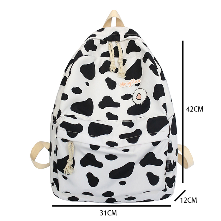 2022 Customized College Student Milk Cow New Designer Fashion School Harajuku Women Backpacks Lightweight Female Bag Book