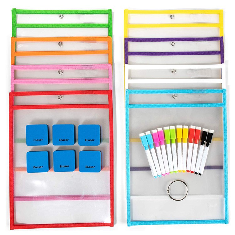 Многоразовая прозрачная пластиковая рукава бумажная папка для документов Heavy Duty негабаритных со стирающейся от маркера карманы для студента офиса школы класс расходные материалы