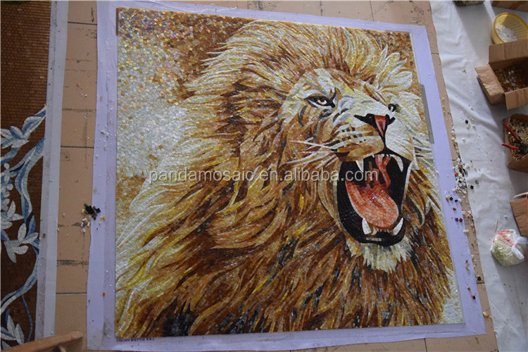 Carrelage Mural En Mosaïque De Lion Africain De Haute Qualité,Artisanat,Noir,Fai