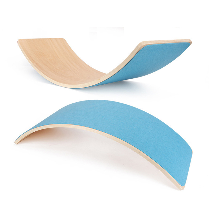 Синяя деревянная балансировочная доска с войлочным деревом, игрушки Монтессори для детей, малышей и взрослых