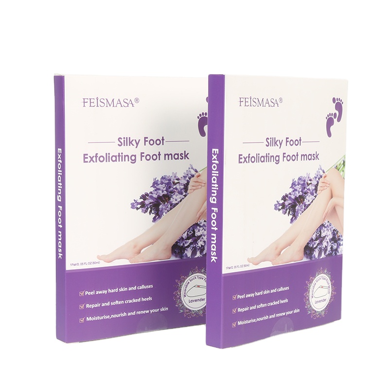 Оптовая продажа, OEM, удаление омертвевшей кожи, натуральная Лаванда, питательная отшелушивающая маска для пилинга ног