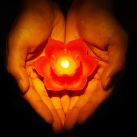 创意模拟无火焰塑料 led 莲花祈祷蜡烛为佛陀装饰