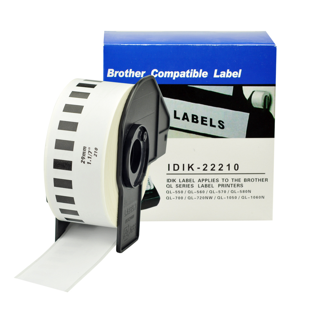 Thermal Paper Barcode Sticker Labels Roll 29mm*30.48m Compatible DK22210 File Folder Labels for Broher QL Series Printer