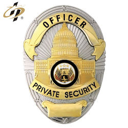 Promocional personalizado de metal two-tone banhado EUA guarda de segurança crachá