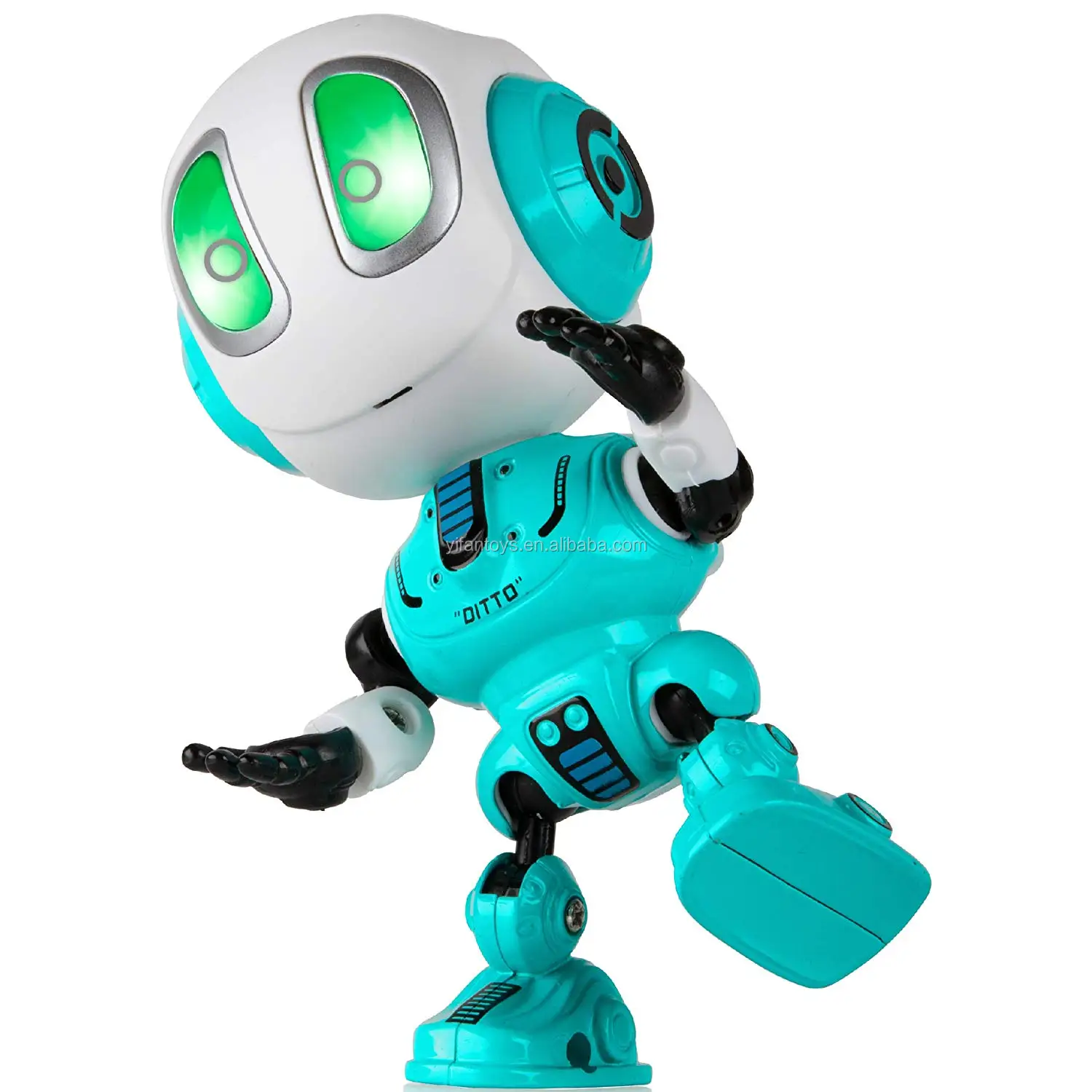 MY66-Q1202 Interactive Voice Charger Robots for Boys or Girls Talking & Alloy Body Mini Robot With Bright LED Eyes