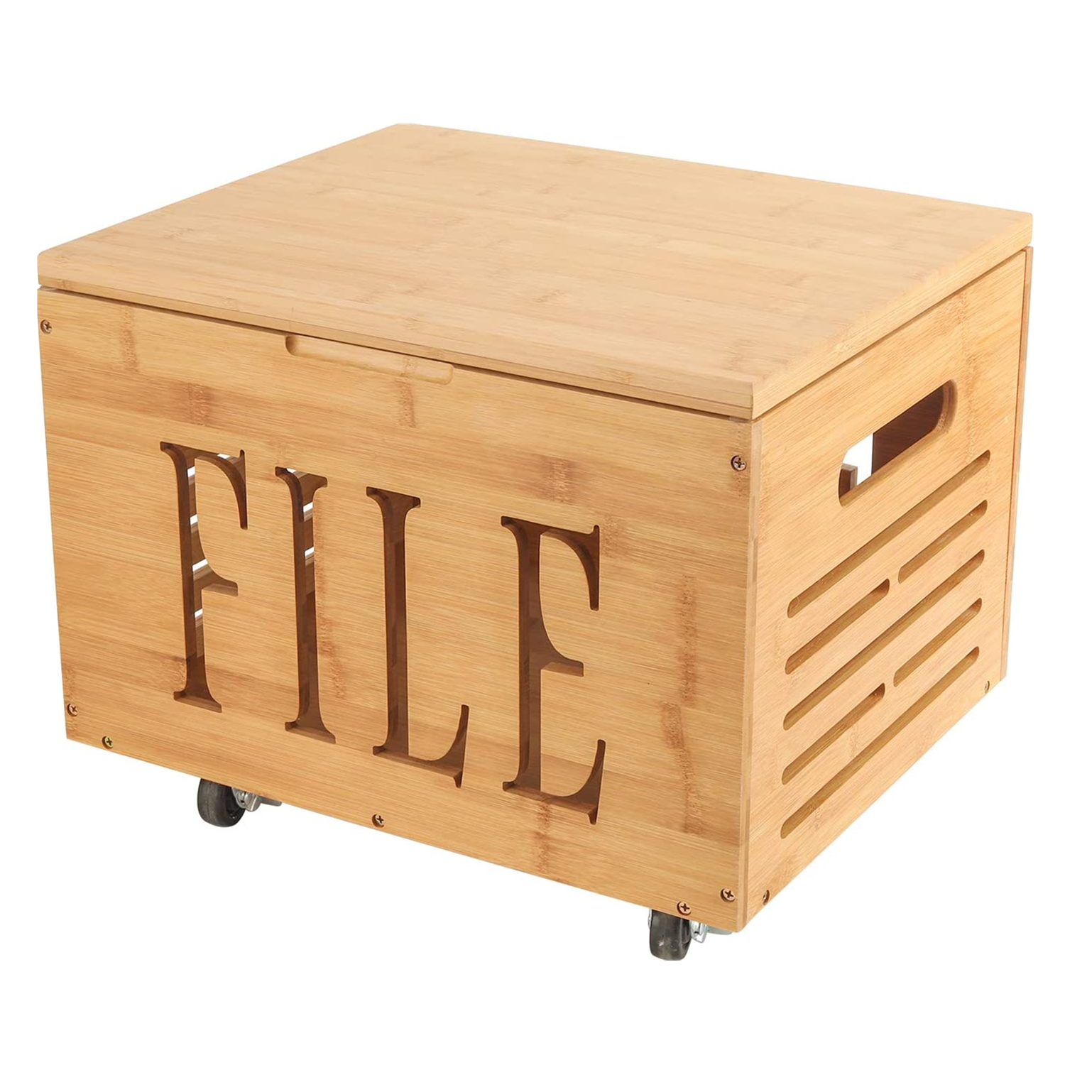 Бамбуковая вращающаяся коробка для хранения файлов, коробка для хранения файлов, органайзер с папками для файлов с крышкой для письма/юридических документов
