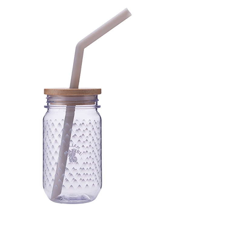 Оптовая продажа, пищевые пластиковые банки с ручками и крышками из соломы