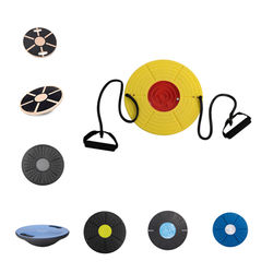 Hot Selling Balance board Wood Wobble Plastic /Wooden Waist Twister Maze Disc With Resistance Ropes Handles Nantong Factory