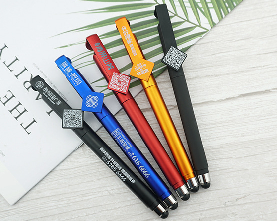 5 In 1 Multifunction Banner Flag Pen With Stylus, QR Code, Phone Holder