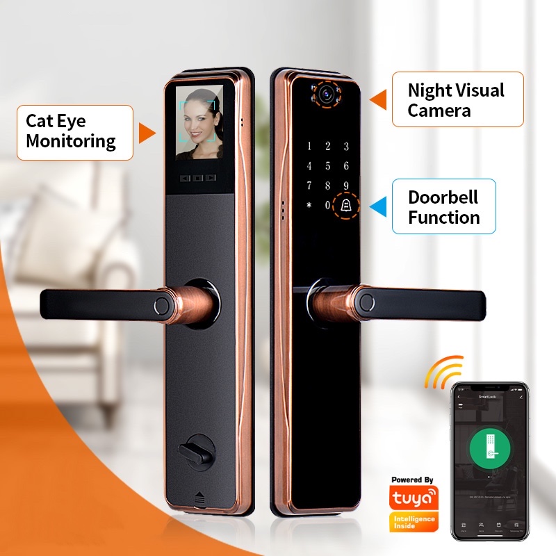 Tuya /TT телефон смарт-дверного замка беспроводной сенсорная Сигнализация Код дверные замки цифровой умный дверной замок с камерой