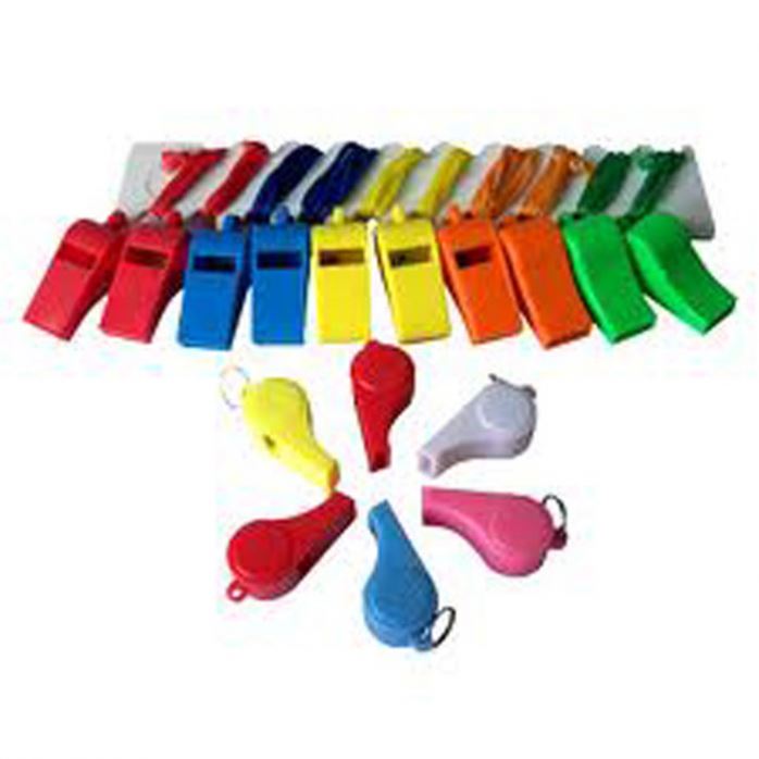 Colorful Plastic Whistle with Lanyard pet training sports party parade kids toys