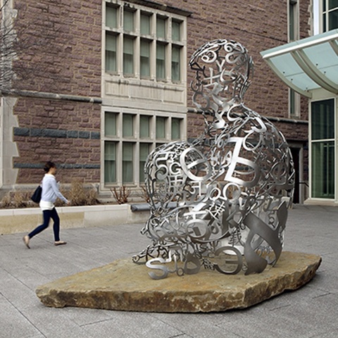 公共艺术雕塑户外花园装饰艺术风格的人物抽象雕塑