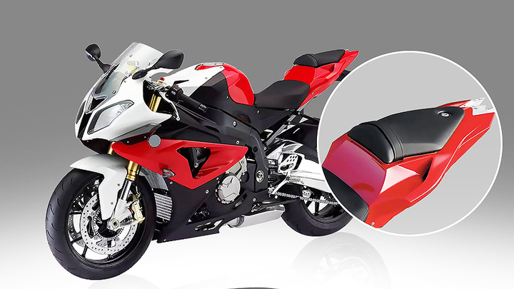 Cuscino Passeggero Posteriore Per Moto BMW S1000RR (2019-2024) - Sella In Pelle Sintetica, Schiuma Alta Densità, Comfort Viaggi Lunghi