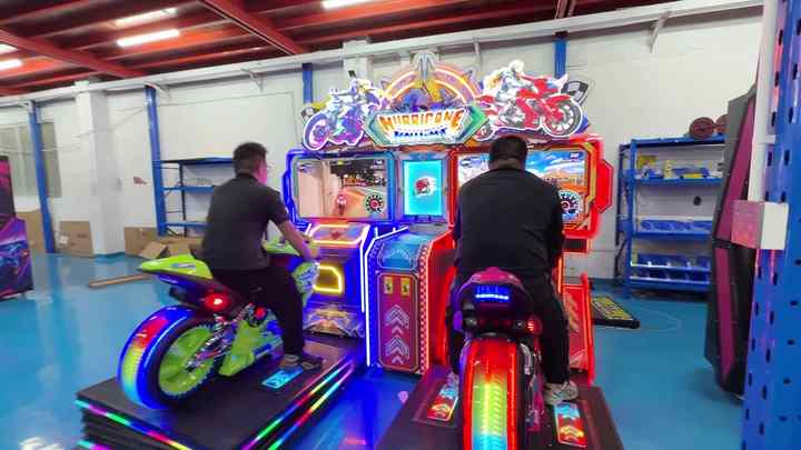 Two-player Motorcycle Racing Arcade Game Machine with Metal ...