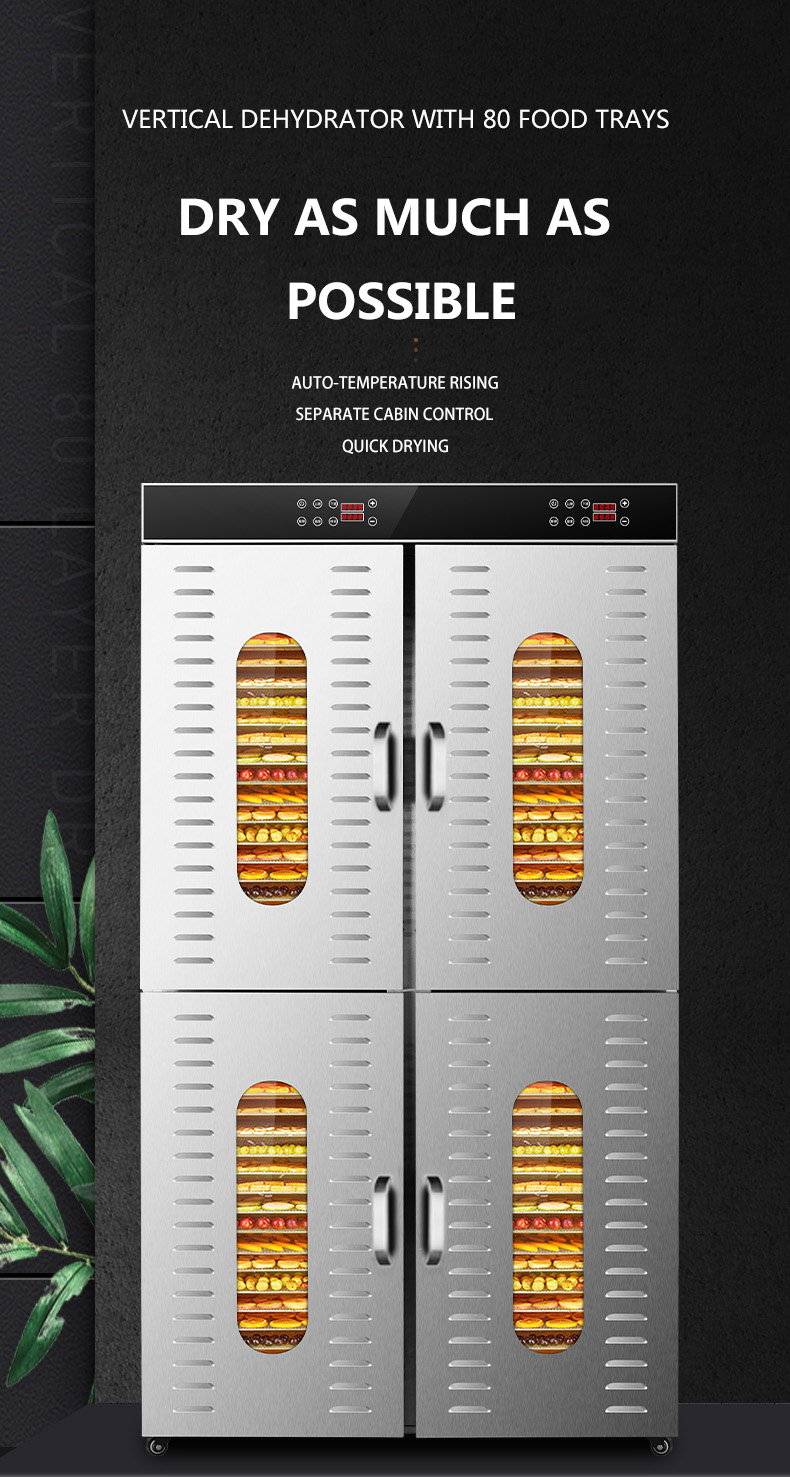 New Arrival 80 Trays Layers Fruit Drying Machine Industrial Fruits Vegetables Food Dehydrator Machine