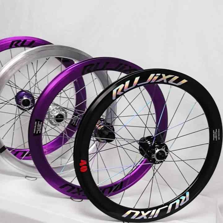 RUJIXU 20インチ パープル折りたたみ自転車ホイールセット 406 451