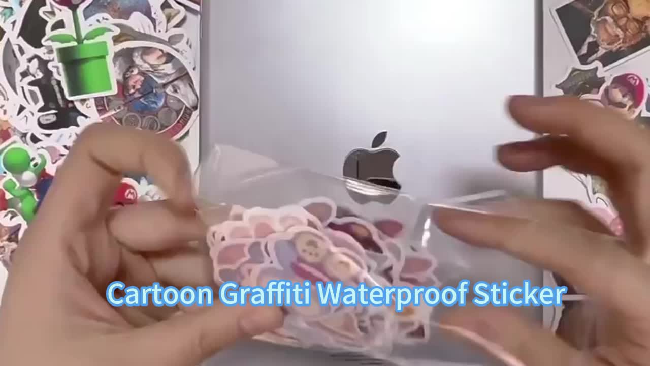 Arabest 50pcs Labubu Cartoon Stickers For Teen Water Bottle Cool Terror Labubu Waterproof Vinyl Decal For Kids Adult Girl Laptop Skateboard Phone Guitar Travel Case Bike